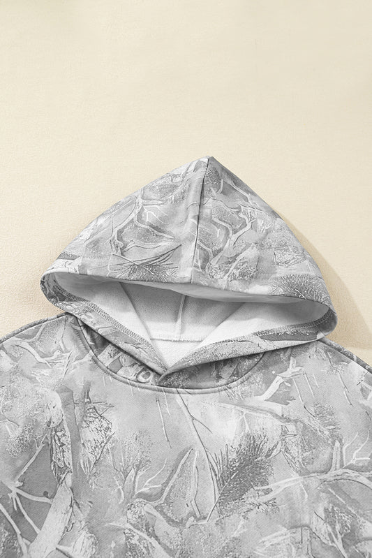 Gray Camouflage Woodland Print Oversized Sporty Hoodie-Tops / Dresses-[Adult]-[Female]-2022 Online Blue Zone Planet
