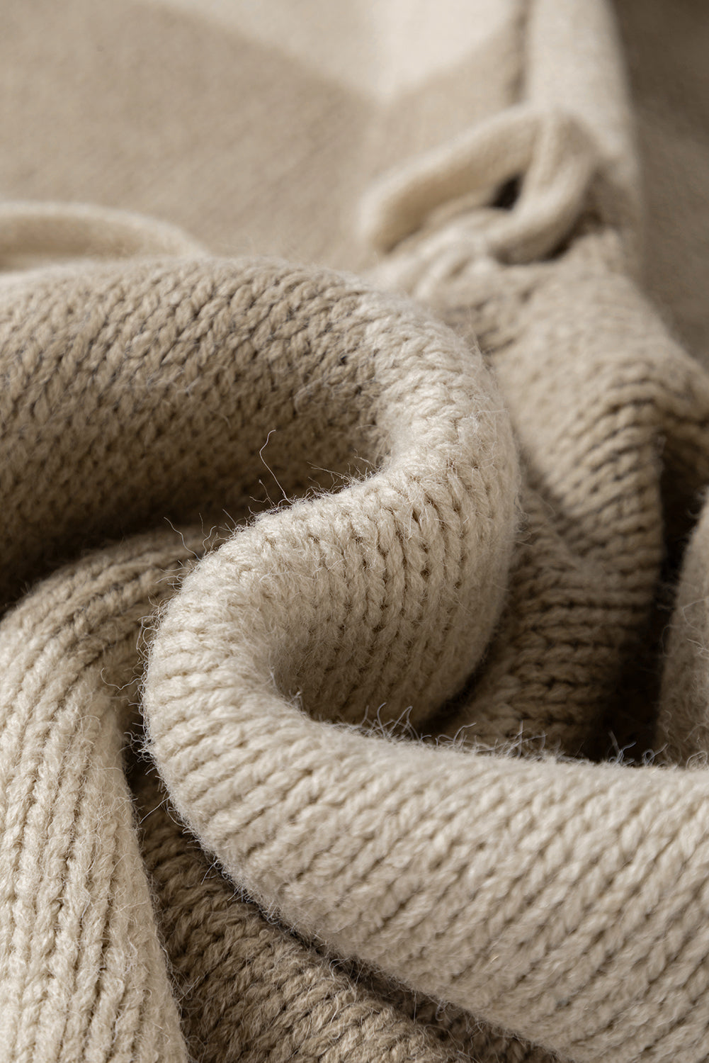 Khaki Striped Color Block Brushed Knit Bow Tie Front Sweater Cardigan-Sweaters & Cardigans/Cardigans-[Adult]-[Female]-2022 Online Blue Zone Planet