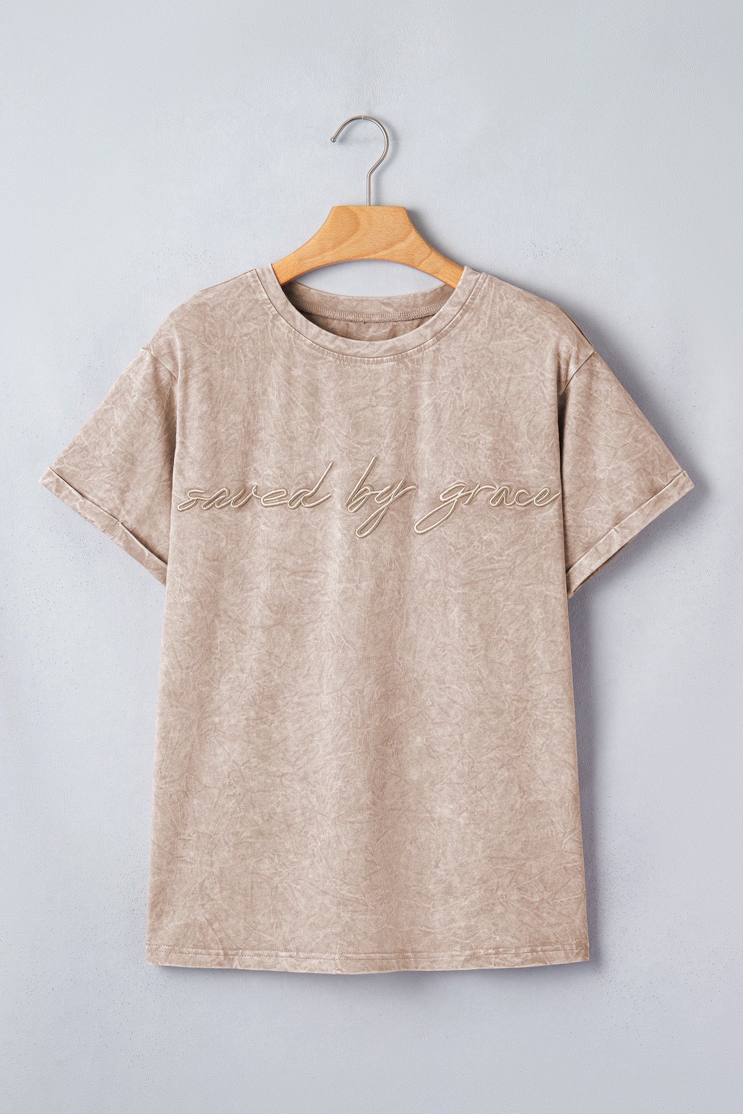 Casual saved by grace Mineral Washed Cotton T Shirt-Tops/Tops & Tees-[Adult]-[Female]-2022 Online Blue Zone Planet