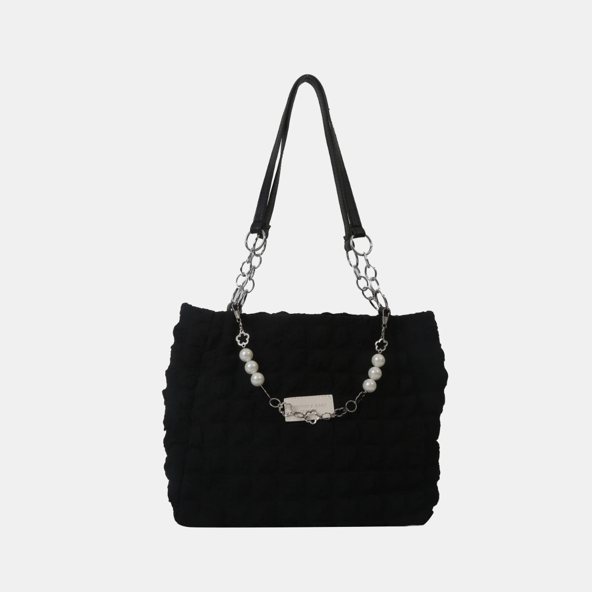 Cloud Puffy Polyester Tote Bag-[Adult]-[Female]-Black-One Size-2022 Online Blue Zone Planet