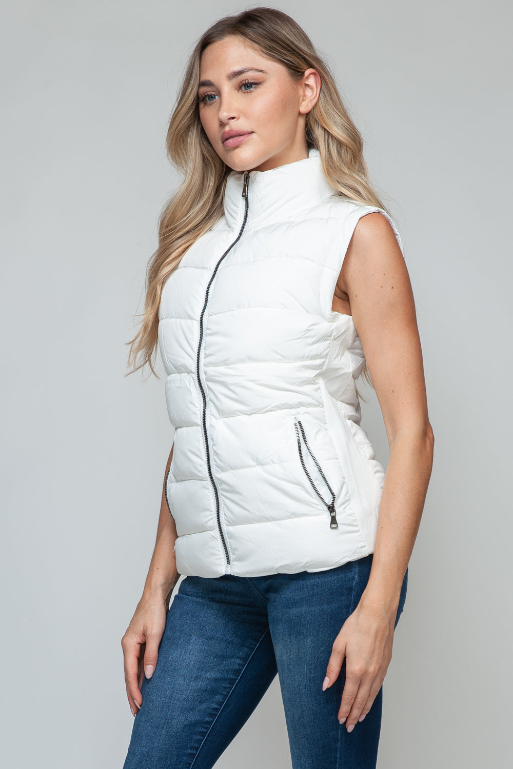 Snobbish Zip Up Turtleneck Vest with Pockets-TOPS / DRESSES-[Adult]-[Female]-2022 Online Blue Zone Planet