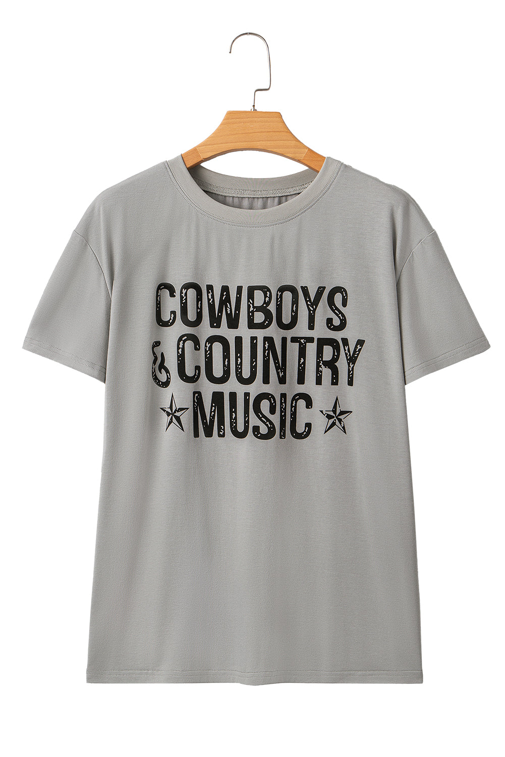 High Cowboys & Country Music Graphic Crew Neck T Shirt-Graphic/Graphic Tees-[Adult]-[Female]-2022 Online Blue Zone Planet