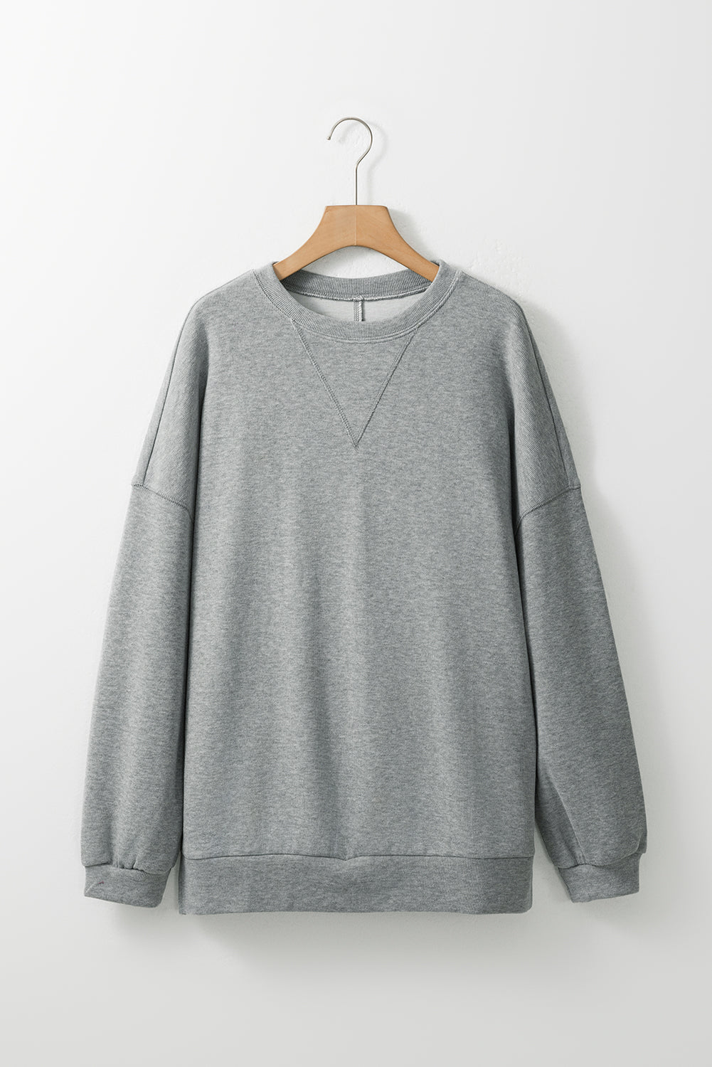 Medium Grey Side Split Drop Shoulder Oversized Sweatshirt-Tops/Sweatshirts & Hoodies-[Adult]-[Female]-2022 Online Blue Zone Planet