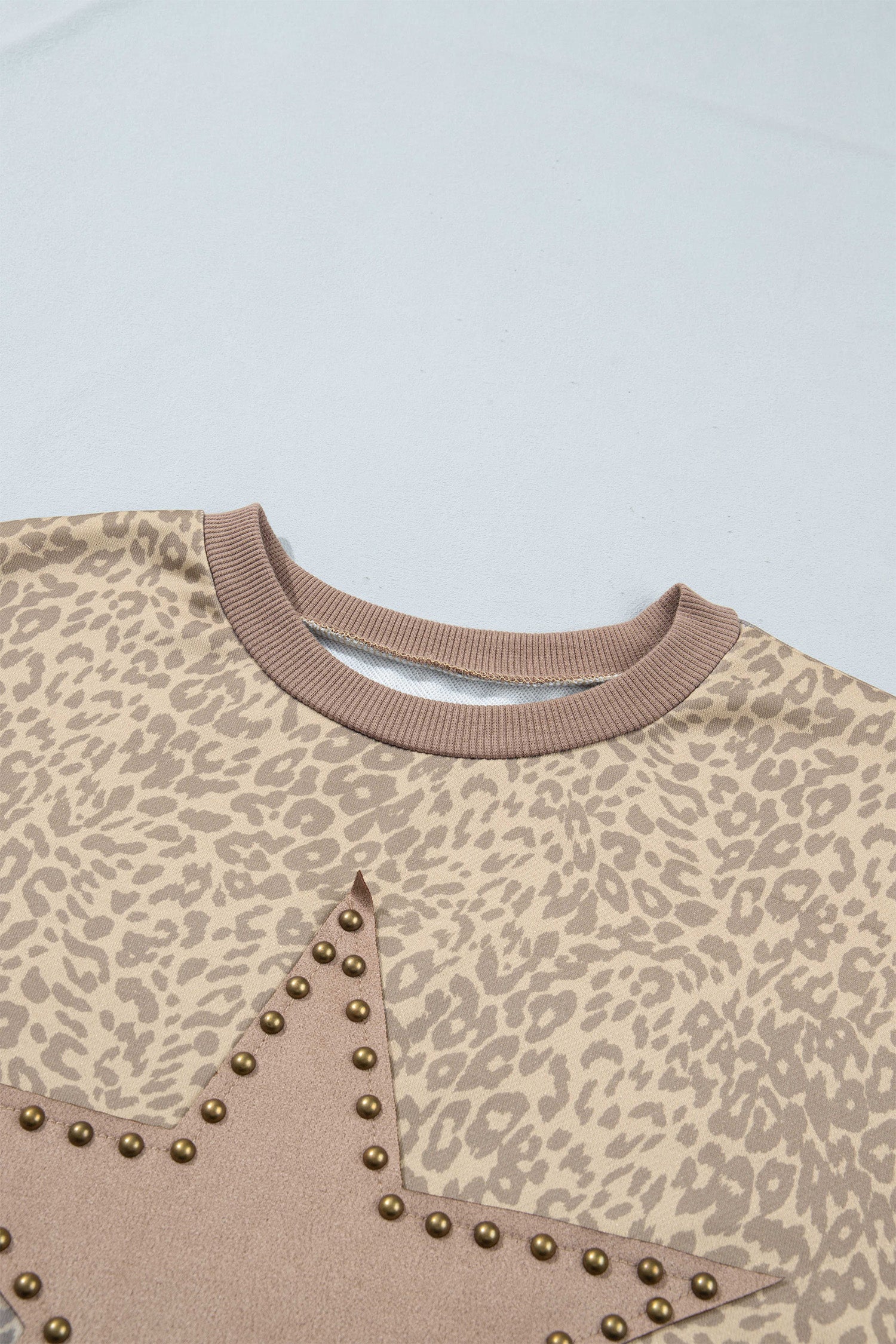 Khaki Leopard Star Print Long Sleeve Loose Casual Two Piece Pants Set-Two Piece Sets/Pant Sets-[Adult]-[Female]-2022 Online Blue Zone Planet