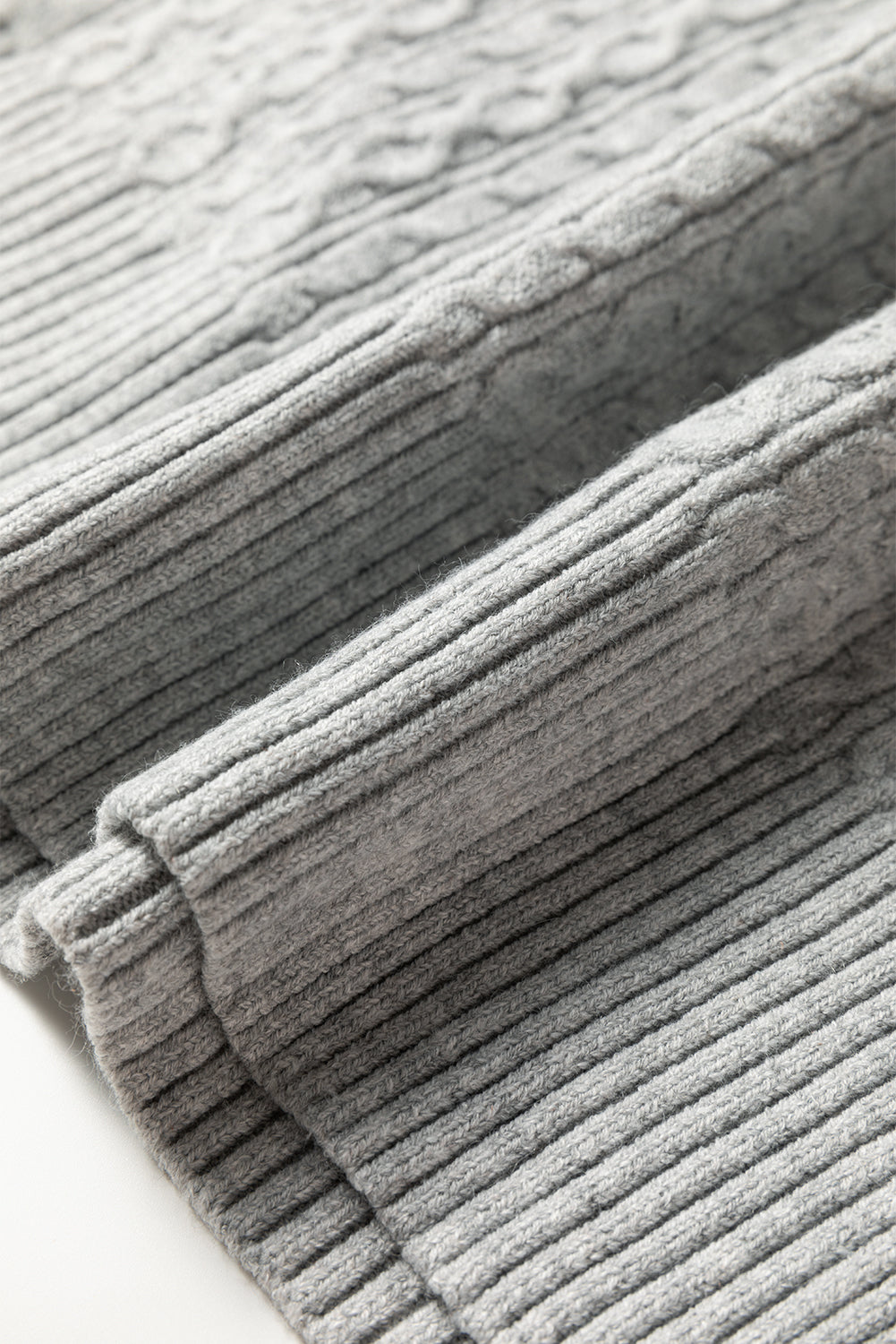 High Cable Knit Quarter Zip Ribbed Trim Loose Sweater Dress-TOPS / DRESSES-[Adult]-[Female]-2022 Online Blue Zone Planet