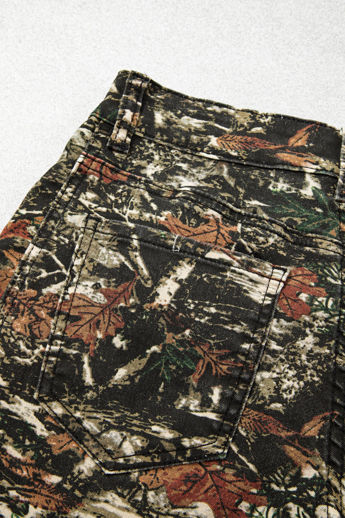 Multicolour Western Woodland Camouflage Straight Leg Shift Jeans-Bottoms/Jeans-[Adult]-[Female]-2022 Online Blue Zone Planet