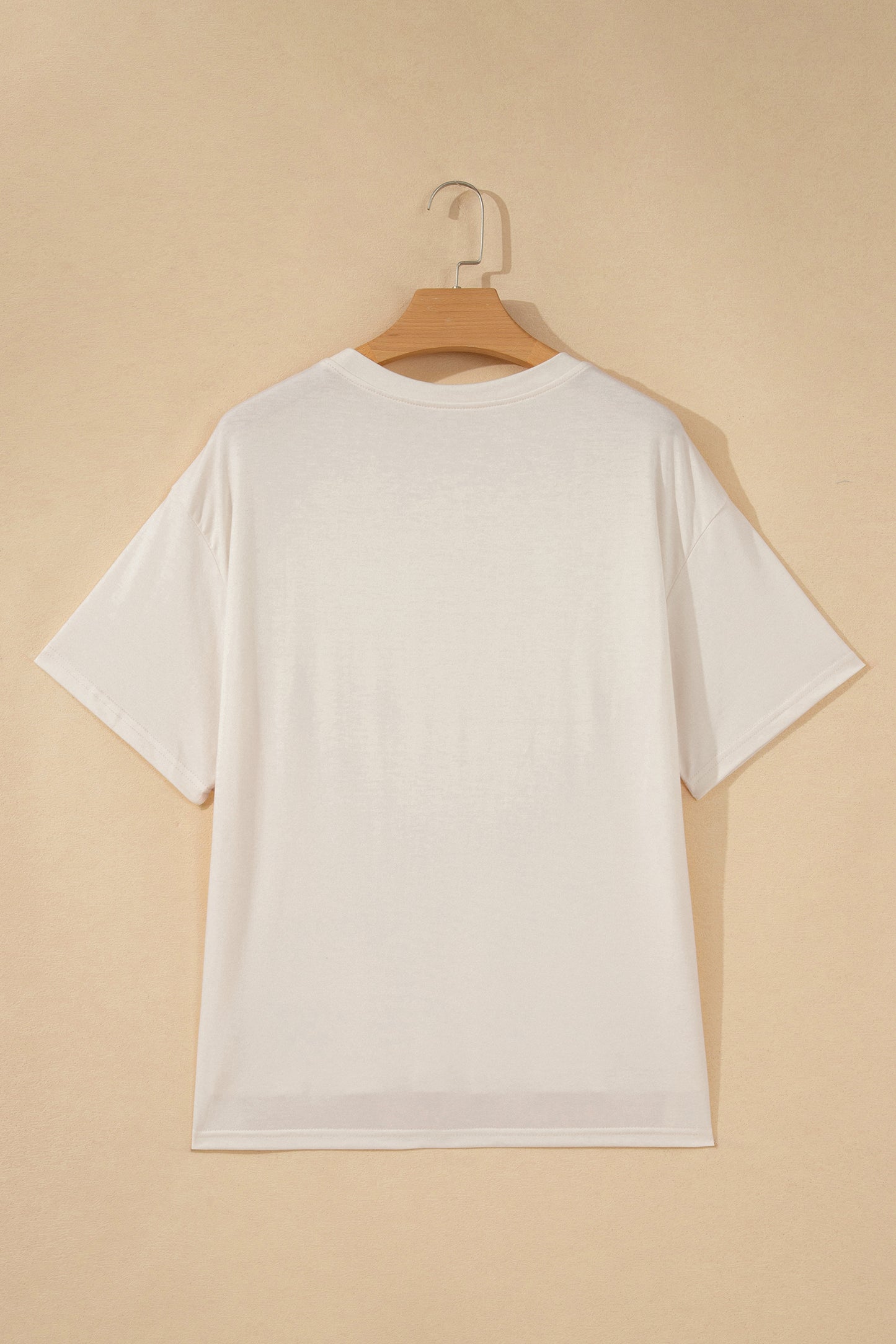 White Loose Knit Vintage Flag Bow Patched T Shirt-Tops/Tops & Tees-[Adult]-[Female]-2022 Online Blue Zone Planet