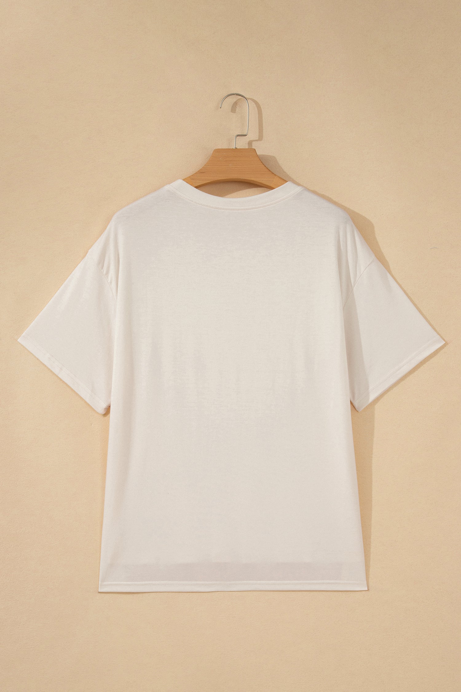 White Loose Knit Vintage Flag Bow Patched T Shirt-Tops/Tops & Tees-[Adult]-[Female]-2022 Online Blue Zone Planet