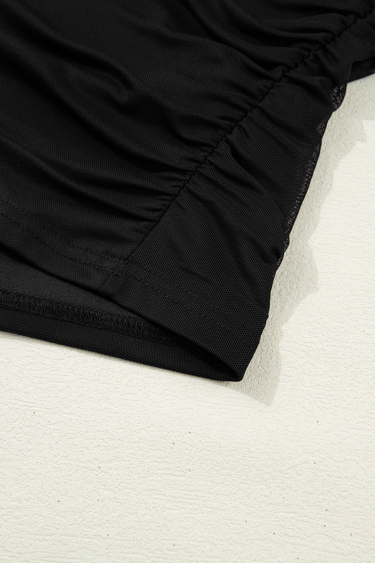 Black Sheer Mesh Patchwork High Neck Long Sleeve Top-Tops/Long Sleeve Tops-[Adult]-[Female]-2022 Online Blue Zone Planet