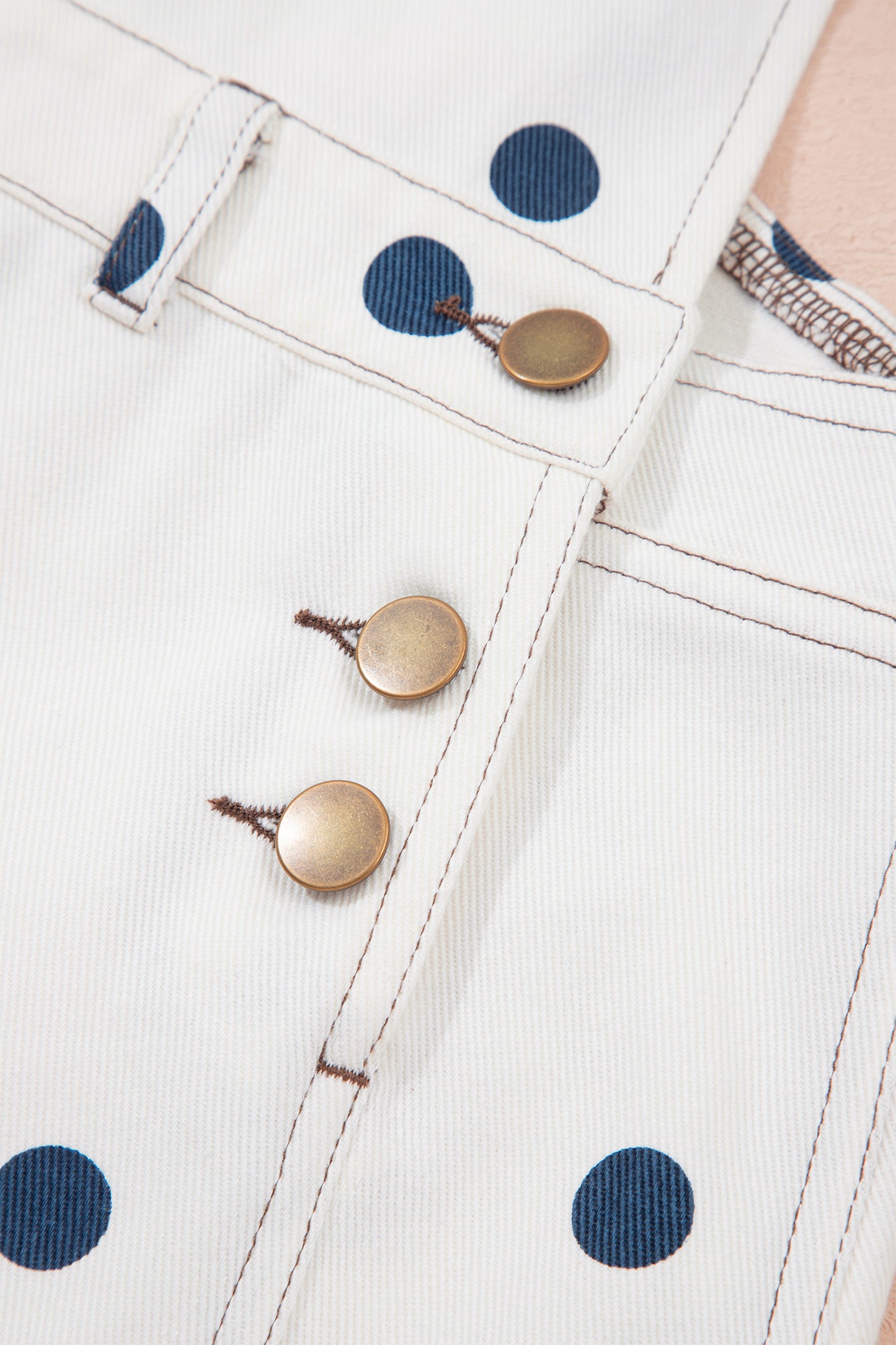 Jet Stream Polka Dot Print Bib Pocket Denim Barrel Overalls Jumpsuit-Bottoms/Jumpsuits & Rompers-[Adult]-[Female]-2022 Online Blue Zone Planet