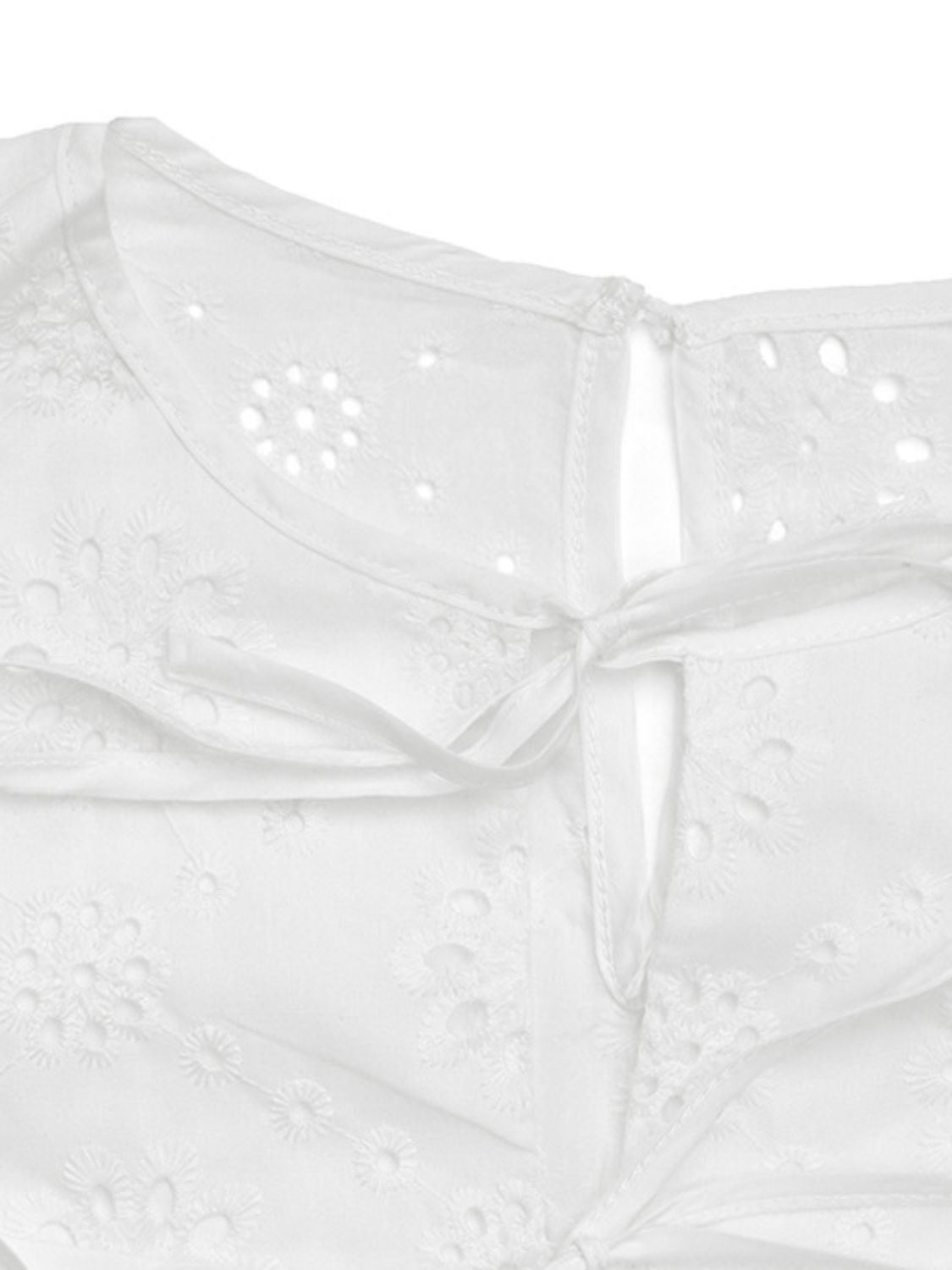Perfee Tied Eyelet Short Sleeve Bodysuit-TOPS / DRESSES-[Adult]-[Female]-2022 Online Blue Zone Planet