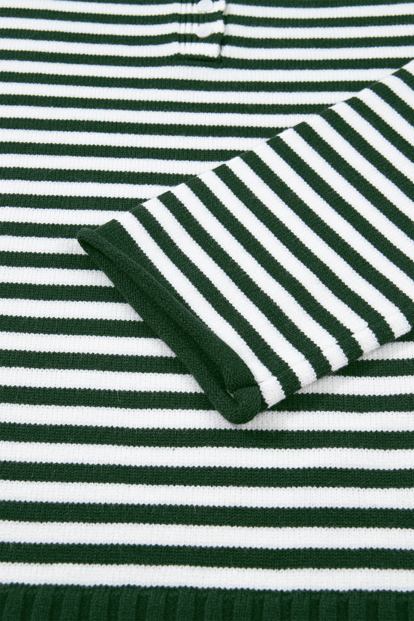 Green Stripe Striped Button Placket Drop Shoulder Long Sleeve Sweater-Sweaters & Cardigans/Sweaters-[Adult]-[Female]-2022 Online Blue Zone Planet