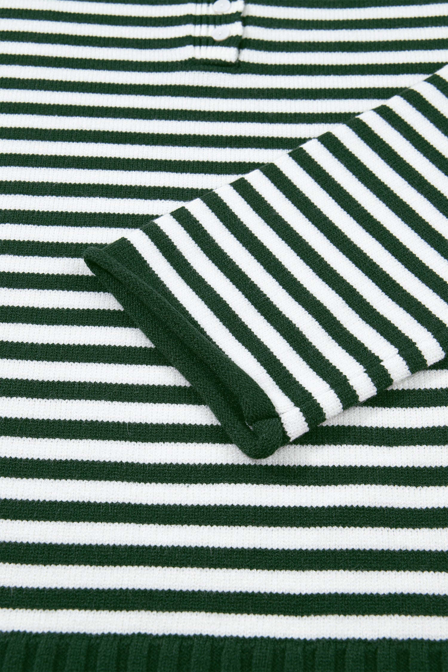 Green Stripe Striped Button Placket Drop Shoulder Long Sleeve Sweater-Sweaters & Cardigans/Sweaters-[Adult]-[Female]-2022 Online Blue Zone Planet