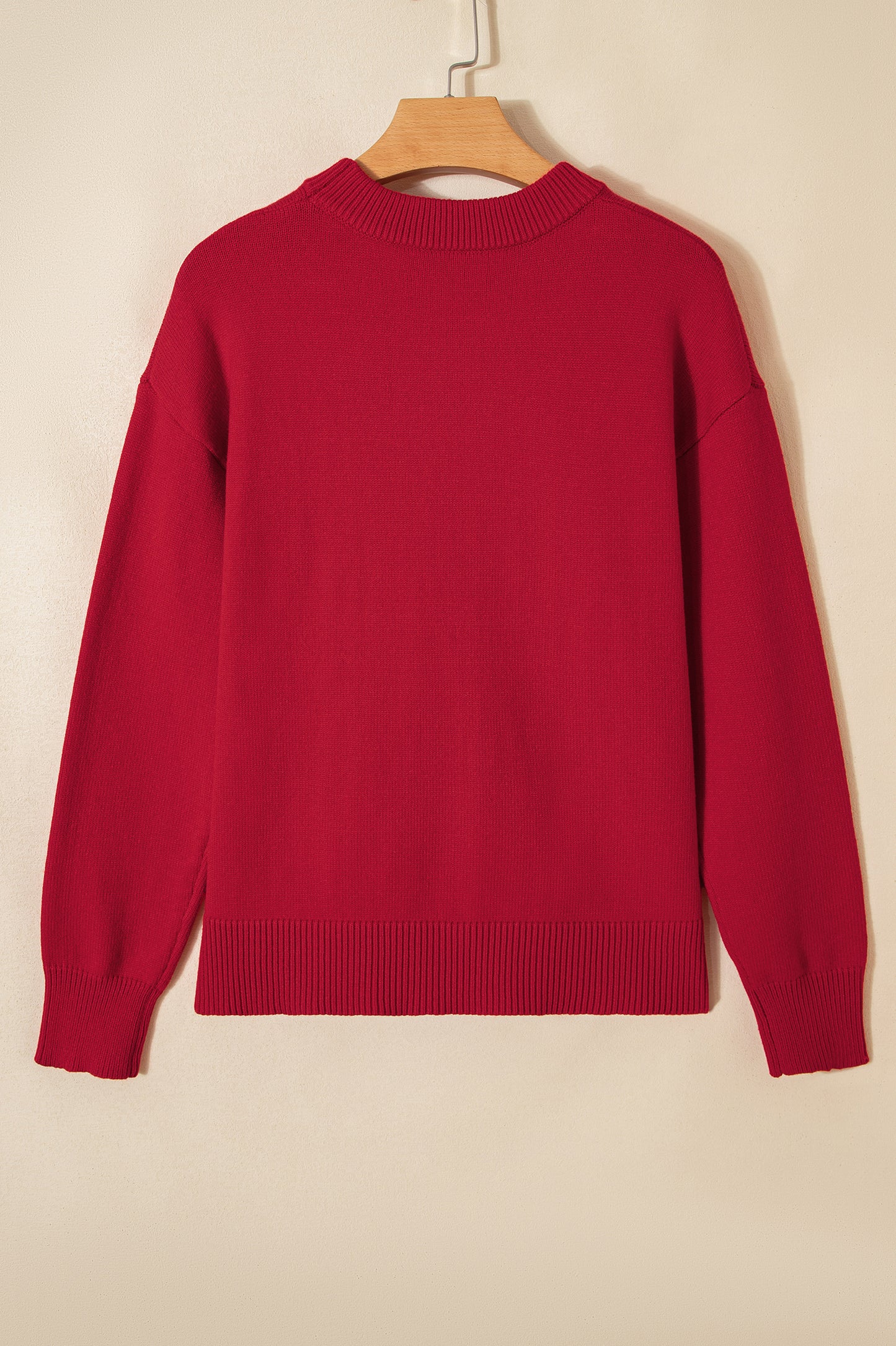 Fiery Red Sequined Bow Graphic Christmas Holiday Sweater-TOPS / DRESSES-[Adult]-[Female]-2022 Online Blue Zone Planet