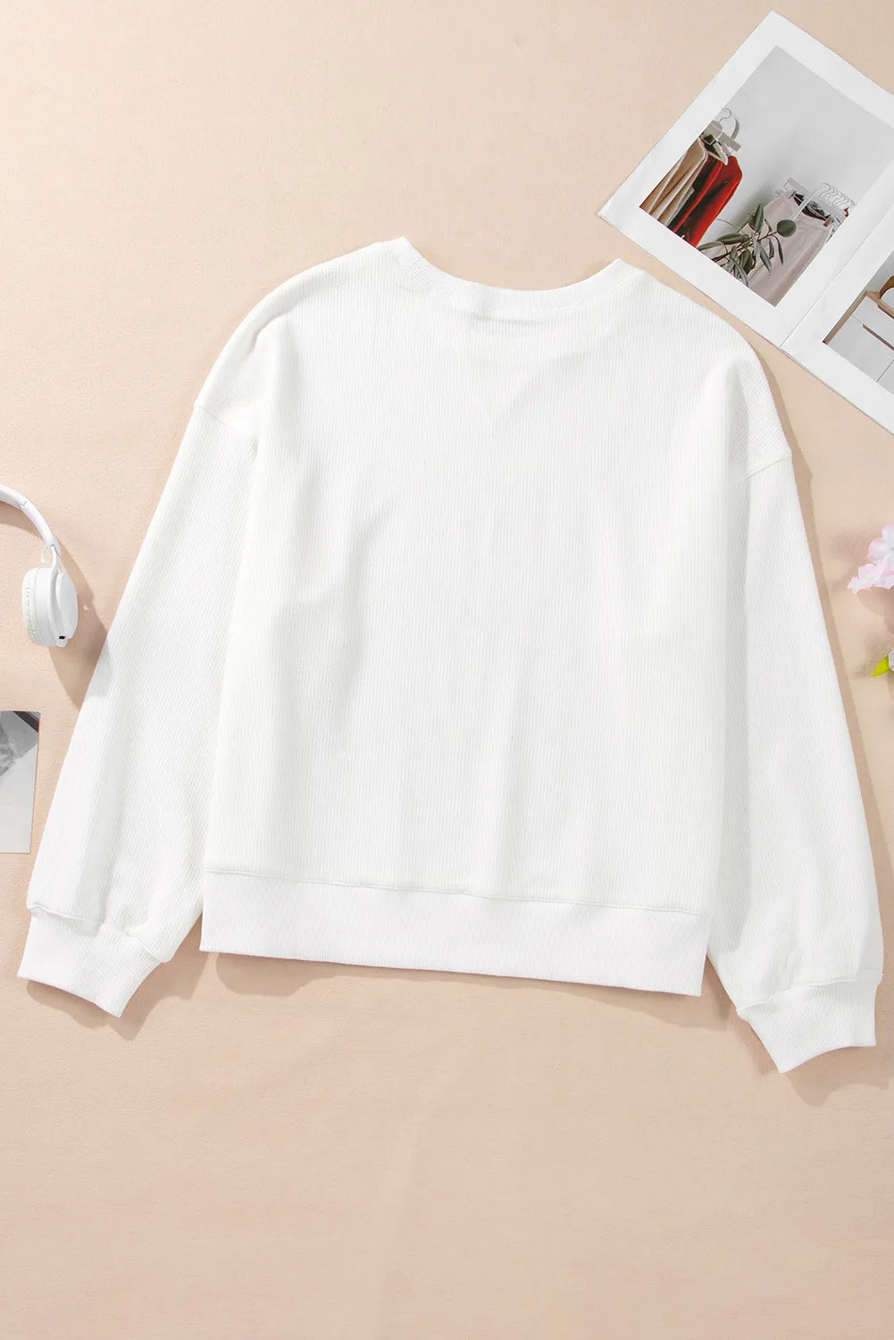 Bow Round Neck Long Sleeve Sweatshirt-TOPS / DRESSES-[Adult]-[Female]-2022 Online Blue Zone Planet