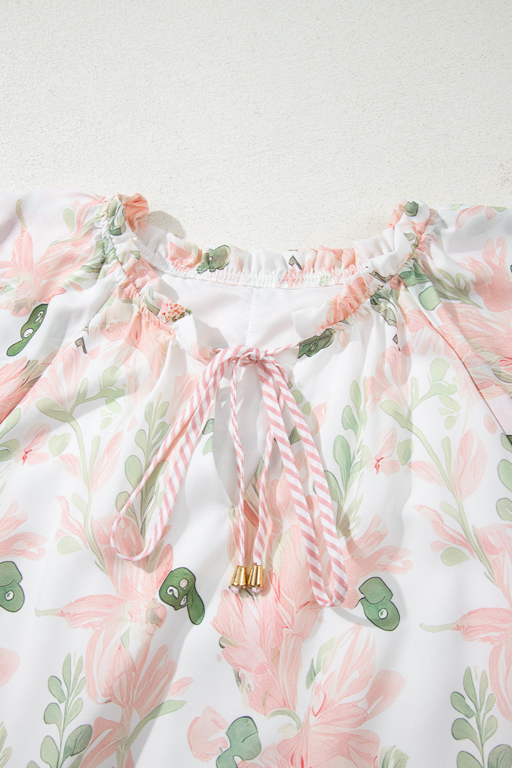 Pink Plus Size Floral Print Striped Detail Short Summer Dress-TOPS / DRESSES-[Adult]-[Female]-2022 Online Blue Zone Planet