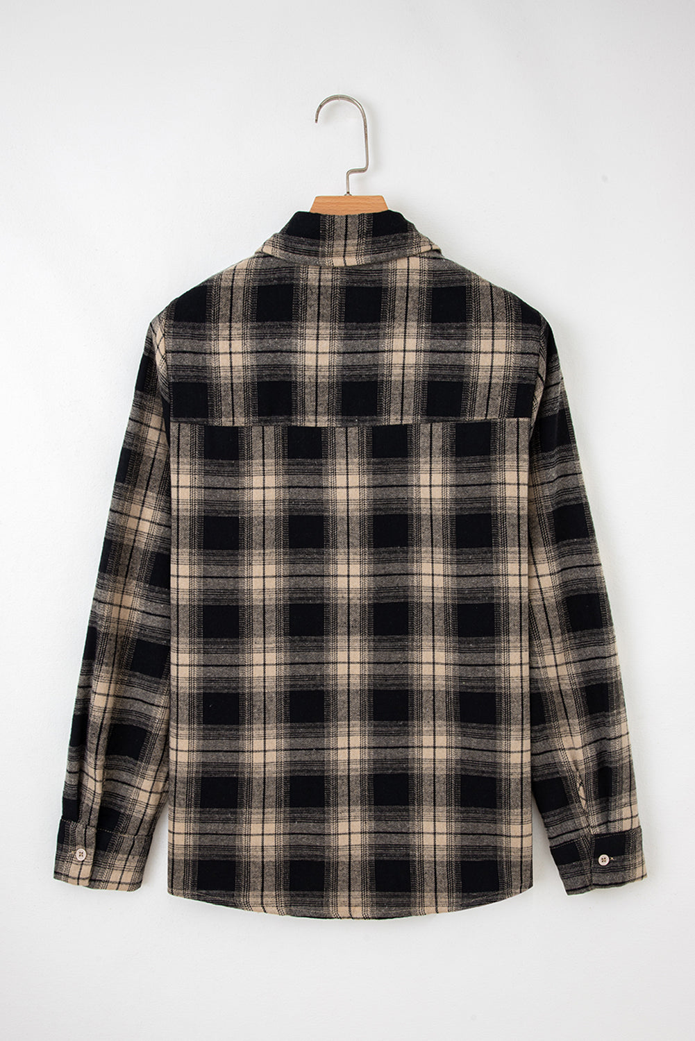 Multicolour Retro Plaid Double Flap Pocket Brushed Shacket-Outerwear/Plaid Shackets-[Adult]-[Female]-2022 Online Blue Zone Planet