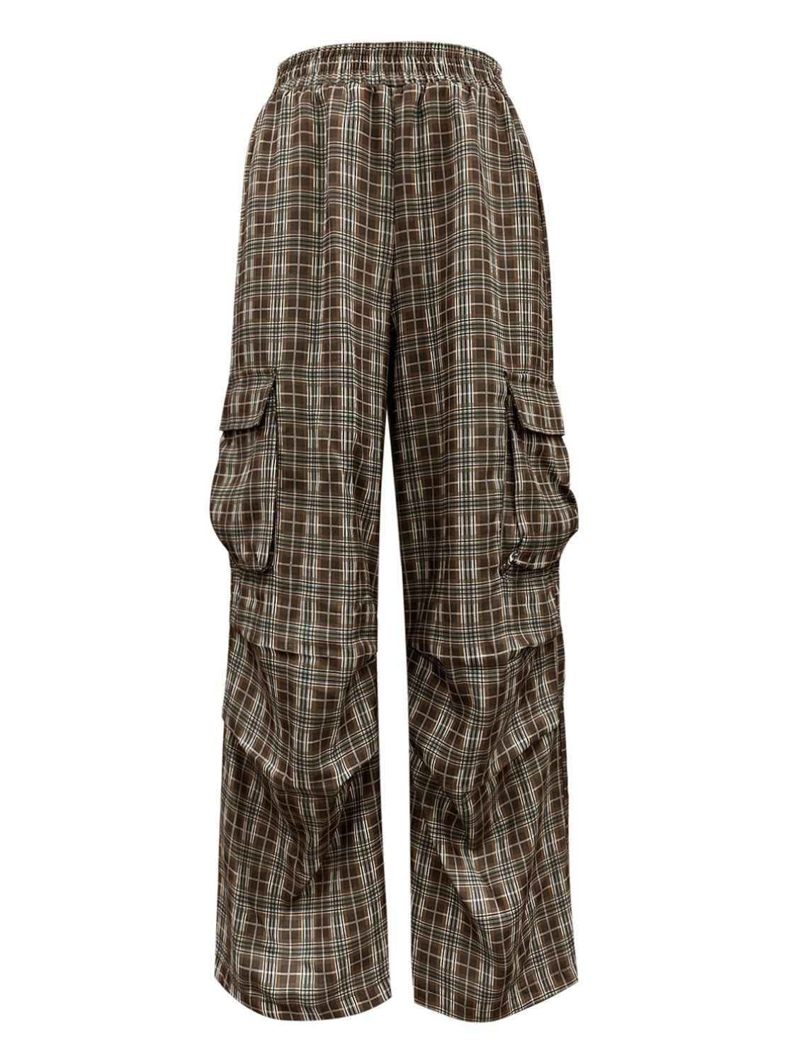 Blue Zone Planet | Plaid Wide Leg Pants with Pockets-BOTTOMS SIZES SMALL MEDIUM LARGE-[Adult]-[Female]-2022 Online Blue Zone Planet