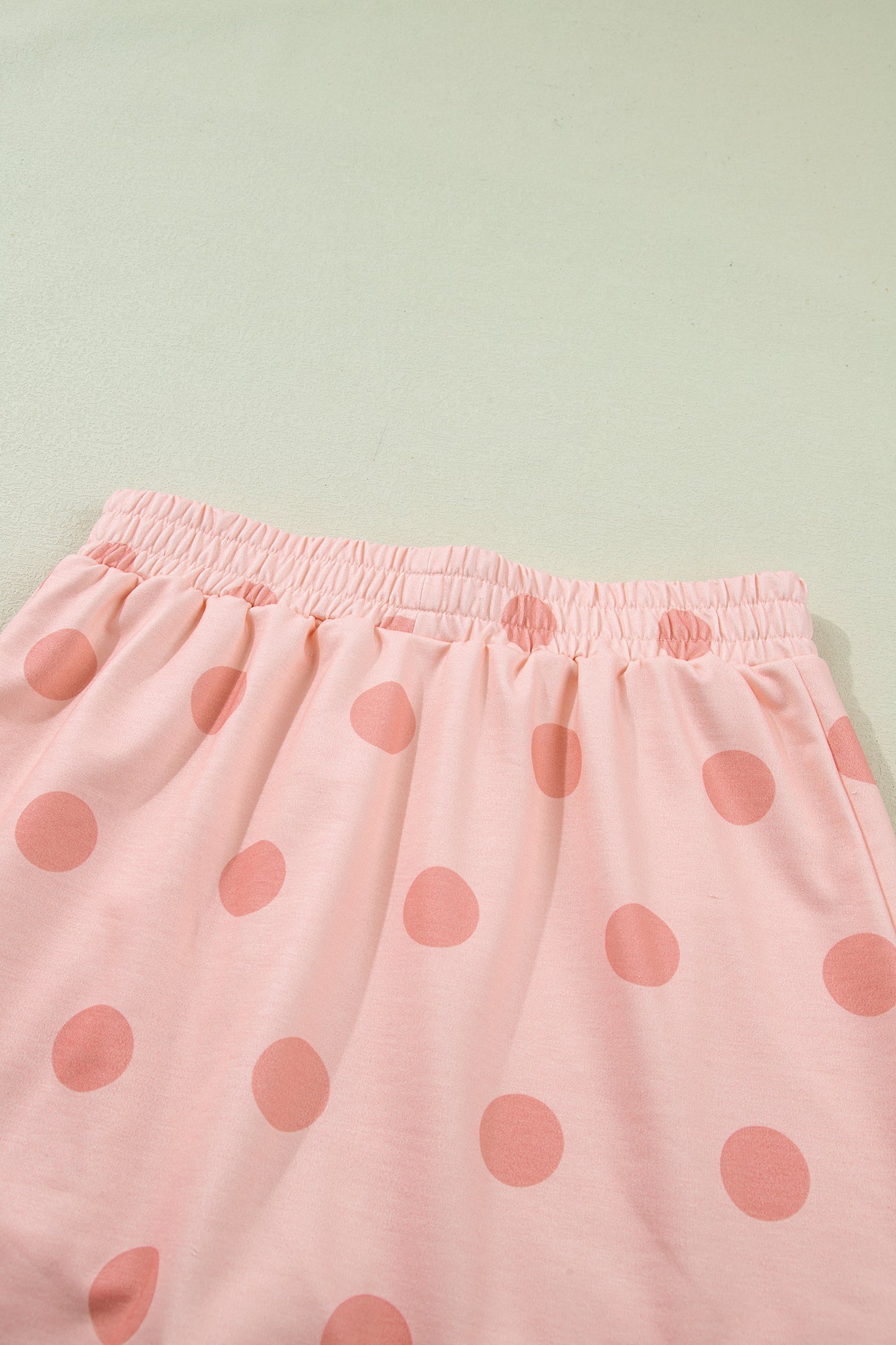 Sky Blue Ribbed Trim Polka Dot Print Tank Split Mini Skort 2pcs Set-Two Piece Sets/Two Piece Dresses-[Adult]-[Female]-2022 Online Blue Zone Planet