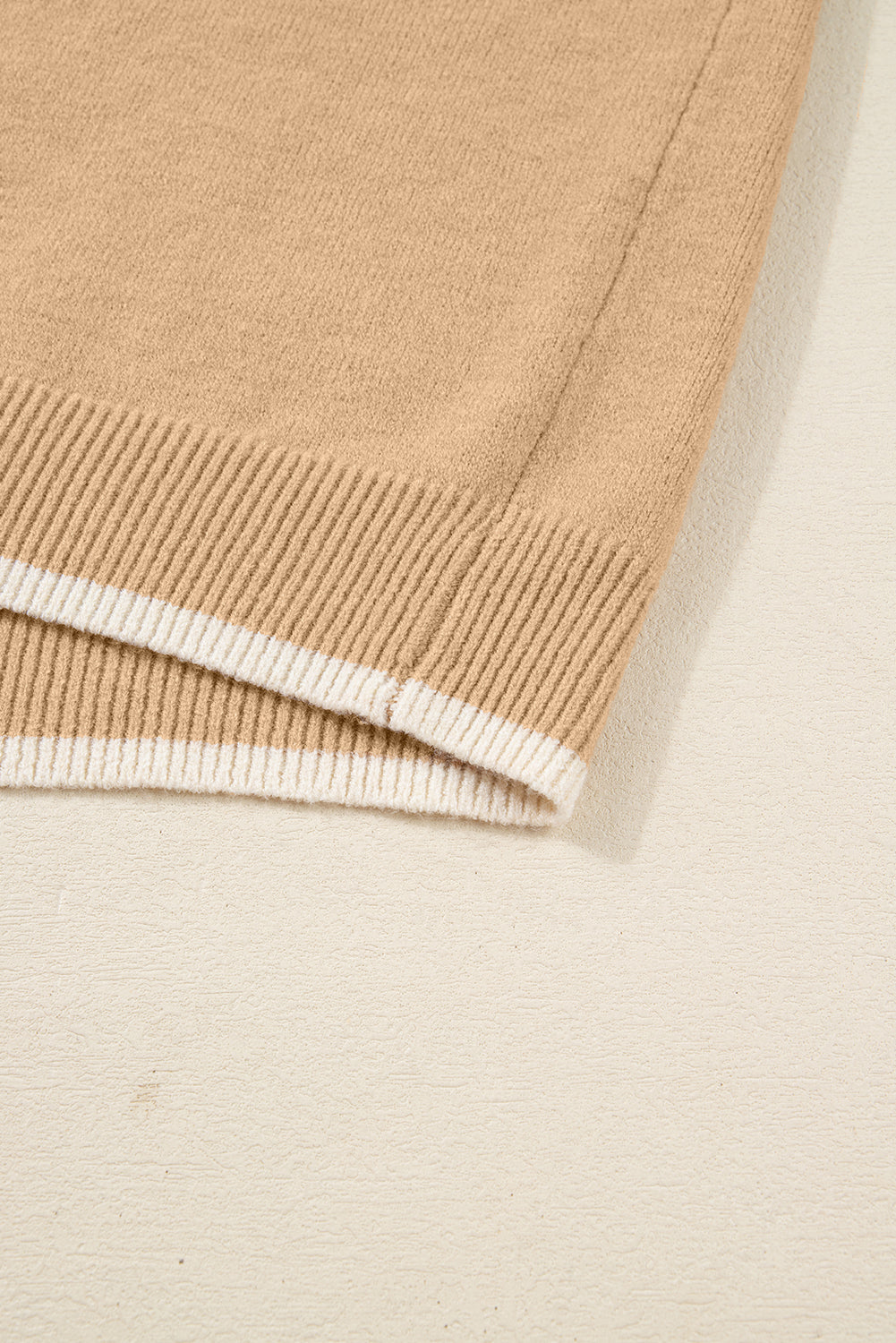 Tan Plus Size Leopard Bow Decor Split Cuffs Loose Sweater-Plus Size/Plus Size Sweaters & Cardigans-[Adult]-[Female]-2022 Online Blue Zone Planet