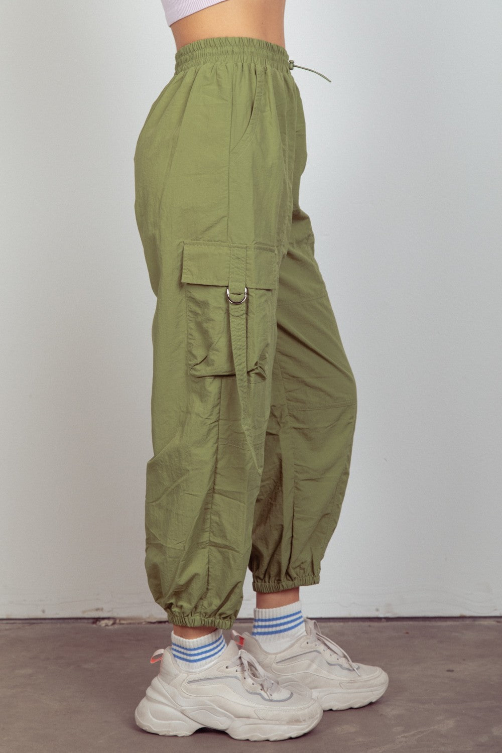 Blue Zone Planet | VERY J Elastic Waist Woven Cargo Pants-TOPS / DRESSES-[Adult]-[Female]-2022 Online Blue Zone Planet