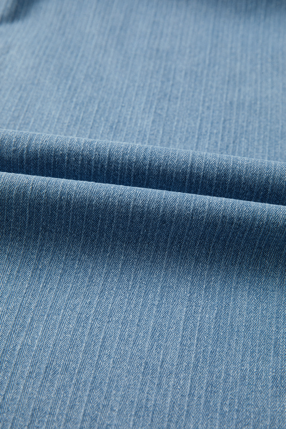 Dusk Blue Patched Pocket Textured Wide Leg Plus Size Jeans-Plus Size/Plus Size Bottoms-[Adult]-[Female]-2022 Online Blue Zone Planet