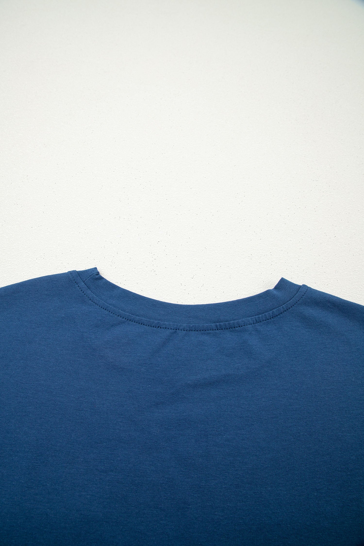 Sail Blue Color Block Chest Pocket Patched Casual Short Sleeve Top-Tops/Tops & Tees-[Adult]-[Female]-2022 Online Blue Zone Planet