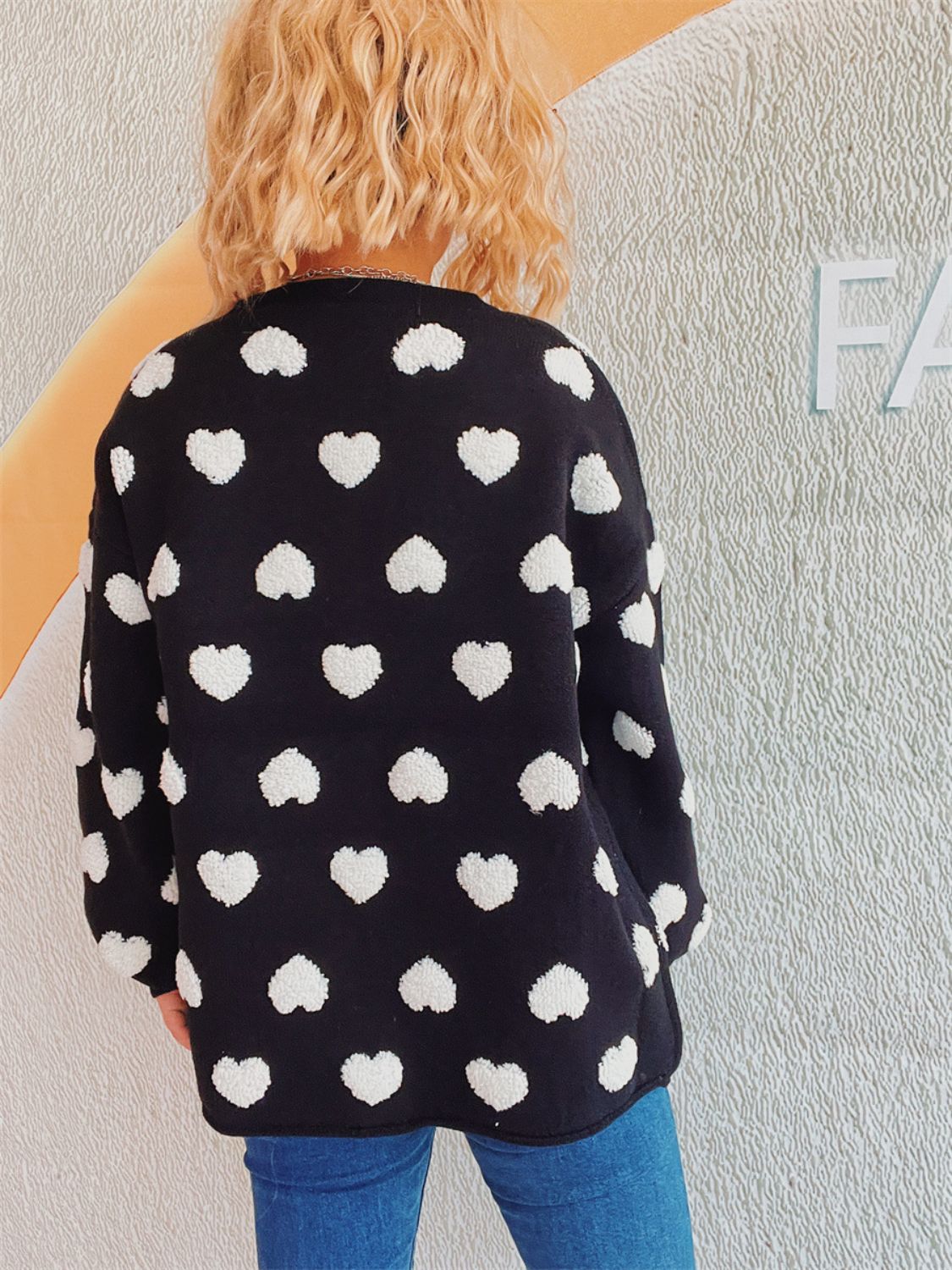 Heart Button Up Long Sleeve Cardigan-TOPS / DRESSES-[Adult]-[Female]-2022 Online Blue Zone Planet