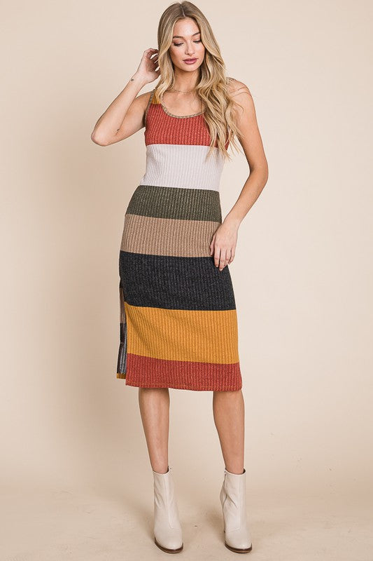 COLOR BLOCK CASUSAL DRESS-[Adult]-[Female]-2022 Online Blue Zone Planet