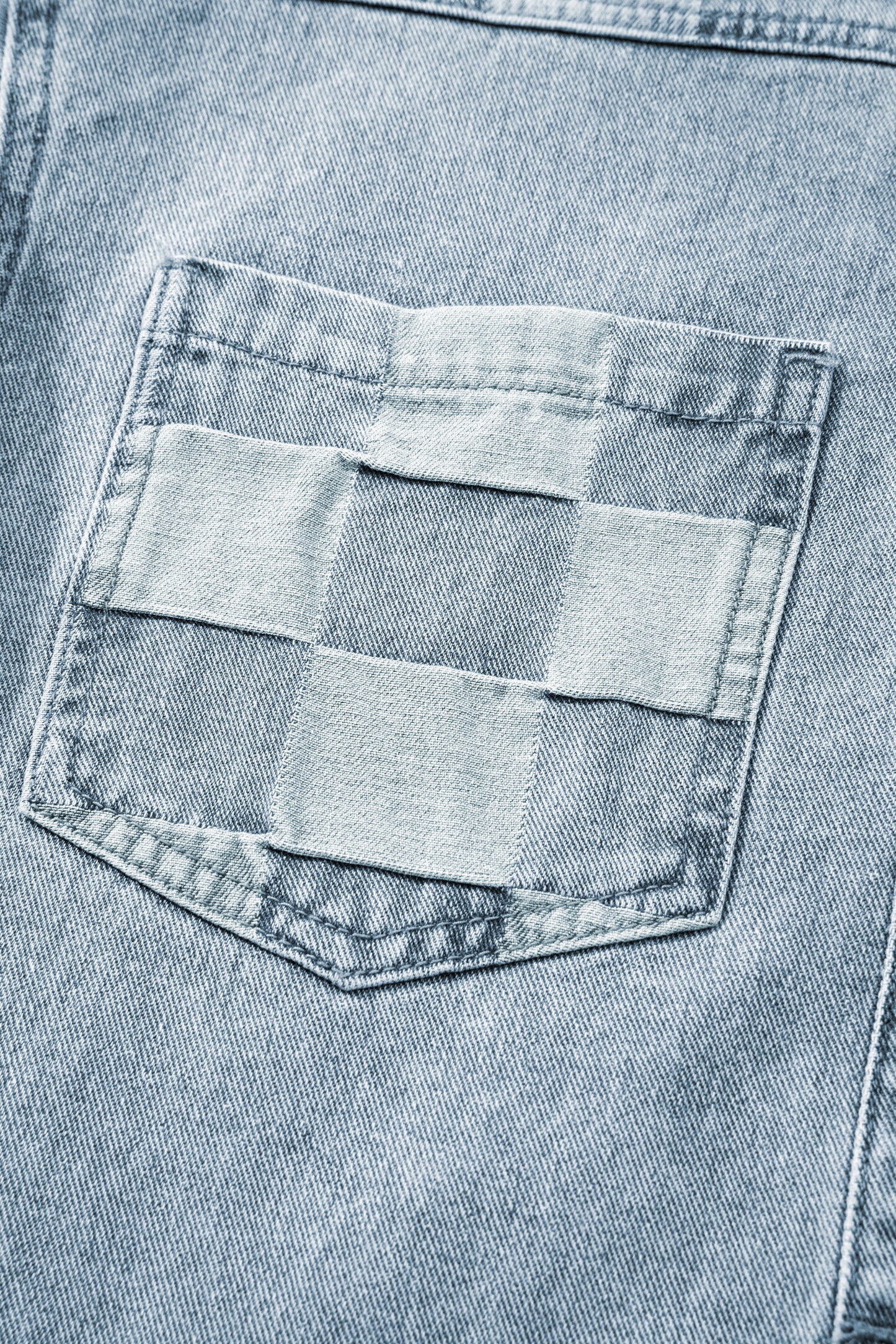 Beau Blue Denim Checkered Pattern Patchwork Womens Casual Jacket-Outerwear/Denim jackets-[Adult]-[Female]-2022 Online Blue Zone Planet