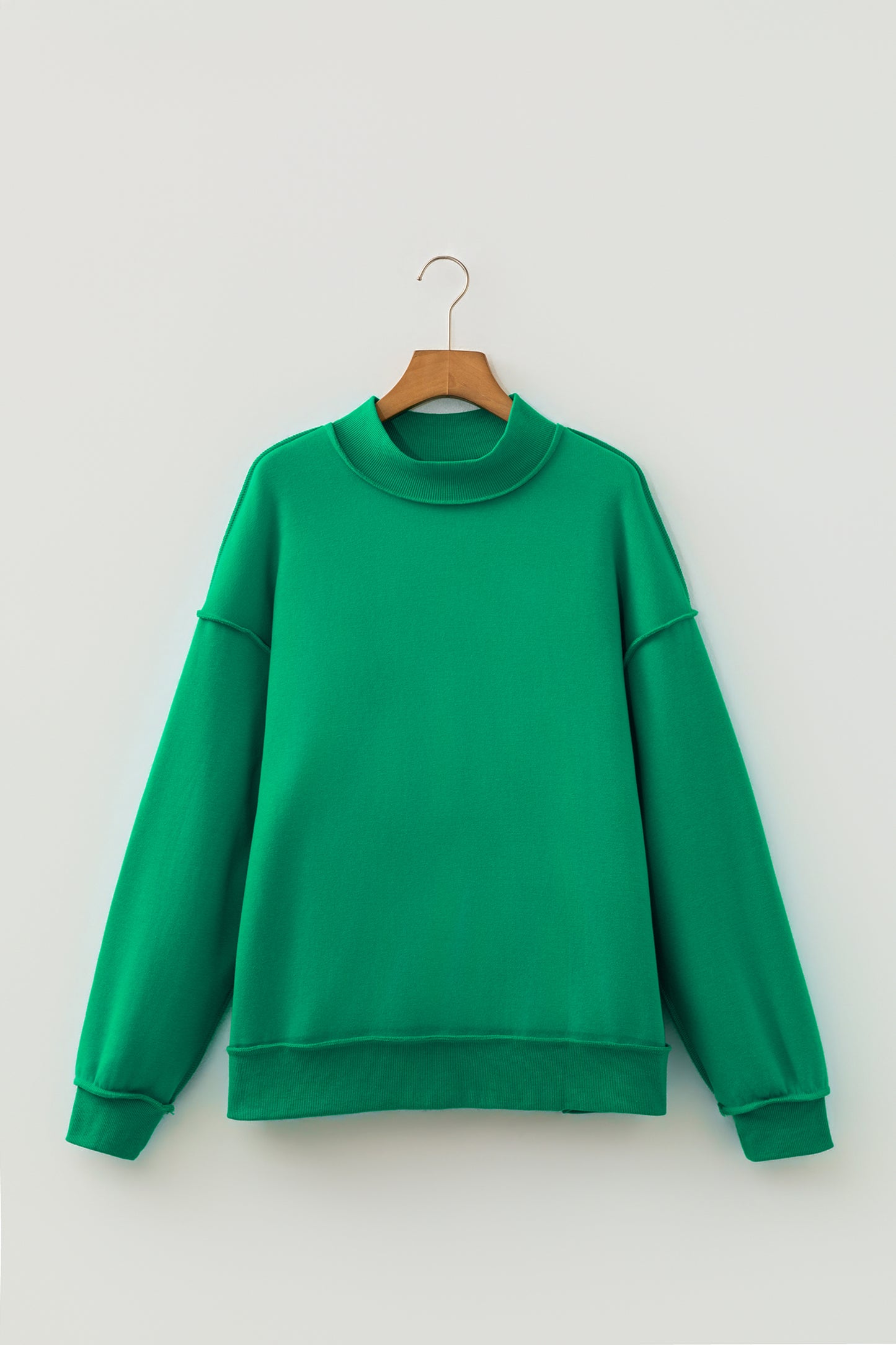 Red Dahlia Oversize Drop Shoulder Reversible Mock Neck Sweatshirt-Tops/Sweatshirts & Hoodies-[Adult]-[Female]-2022 Online Blue Zone Planet