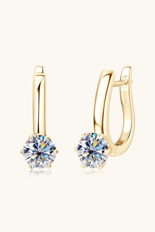2 Carat Moissanite 925 Sterling Silver Earrings BLUE ZONE PLANET