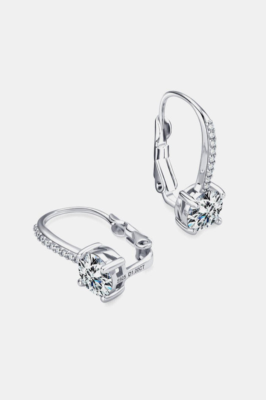 2 Carat Moissanite 925 Sterling Silver Earrings BLUE ZONE PLANET