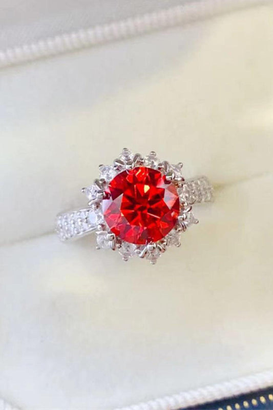 2 Carat Moissanite 925 Sterling Silver Halo Ring BLUE ZONE PLANET