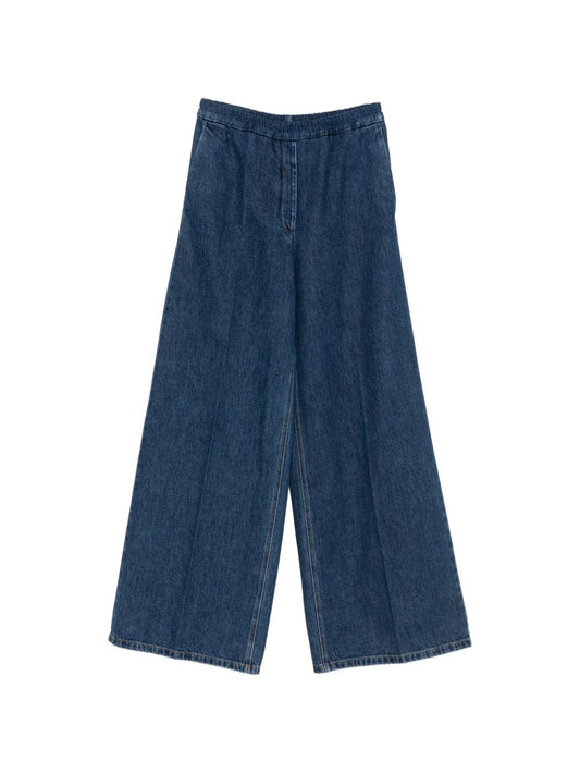 Forte Forte Loose Fit Denim Jeans-Jeans-[Adult]-[Female]-00-NAVY-2022 Online Blue Zone Planet