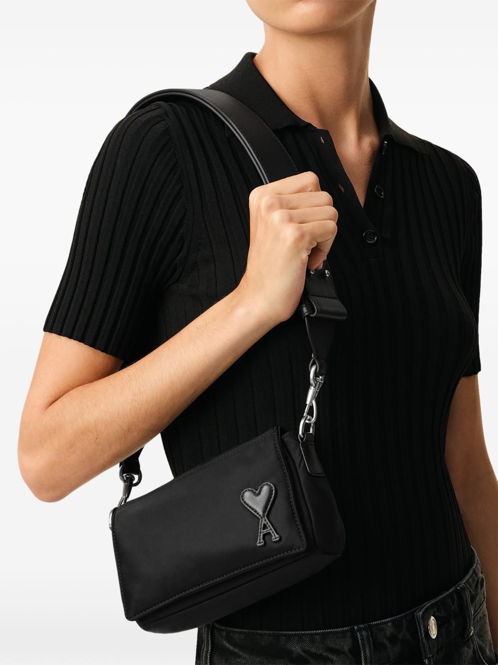 Ami Paris Padded Canvas Bag-Shoulder-[Adult]-[Female]-2022 Online Blue Zone Planet