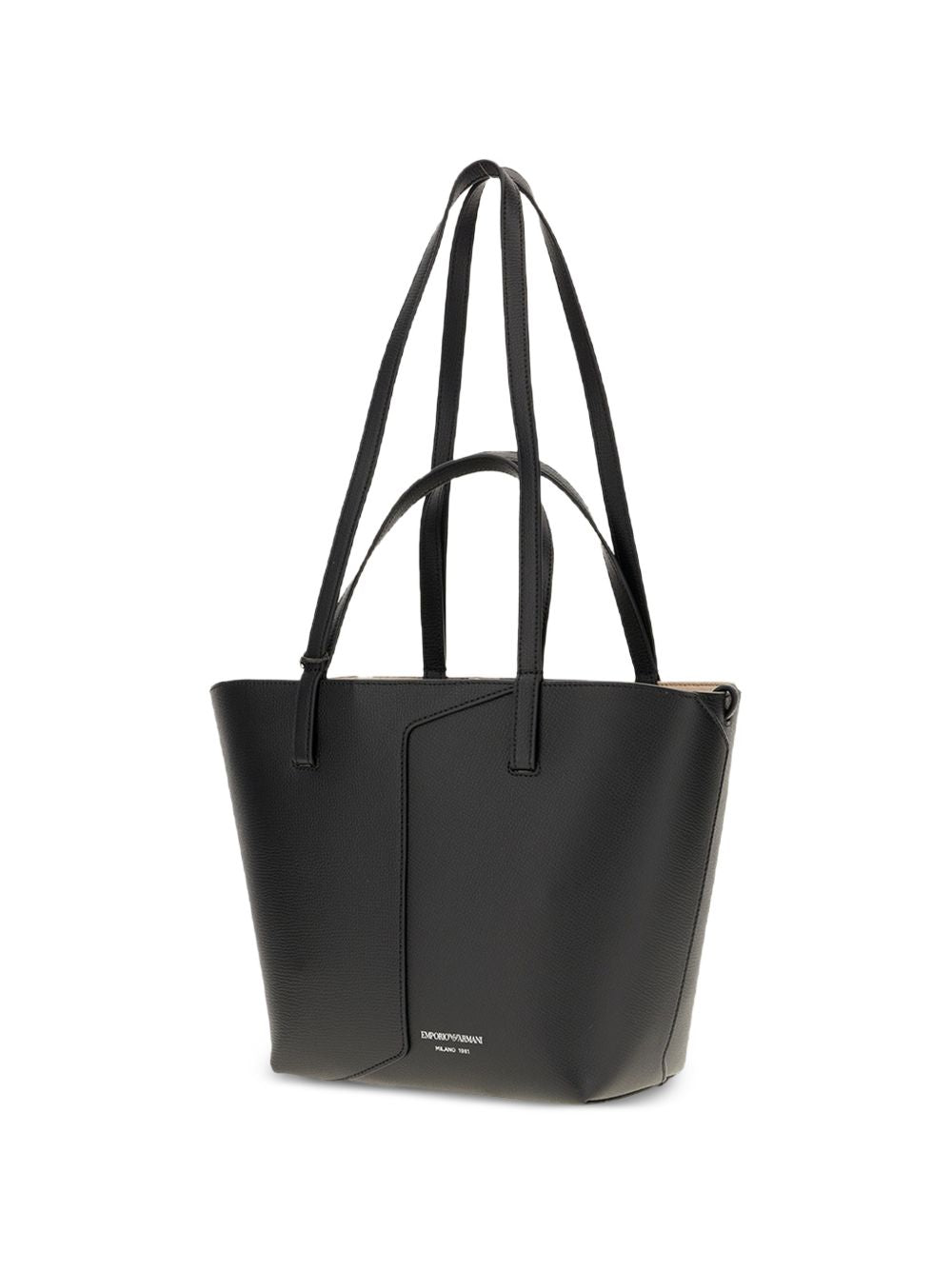 Emporio Armani Leather Tote-Shopper-[Adult]-[Female]-2022 Online Blue Zone Planet