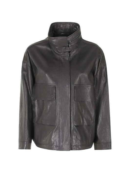 Emporio Armani Jacket-Tops / Dresses-[Adult]-[Female]-40-BROWN-2022 Online Blue Zone Planet