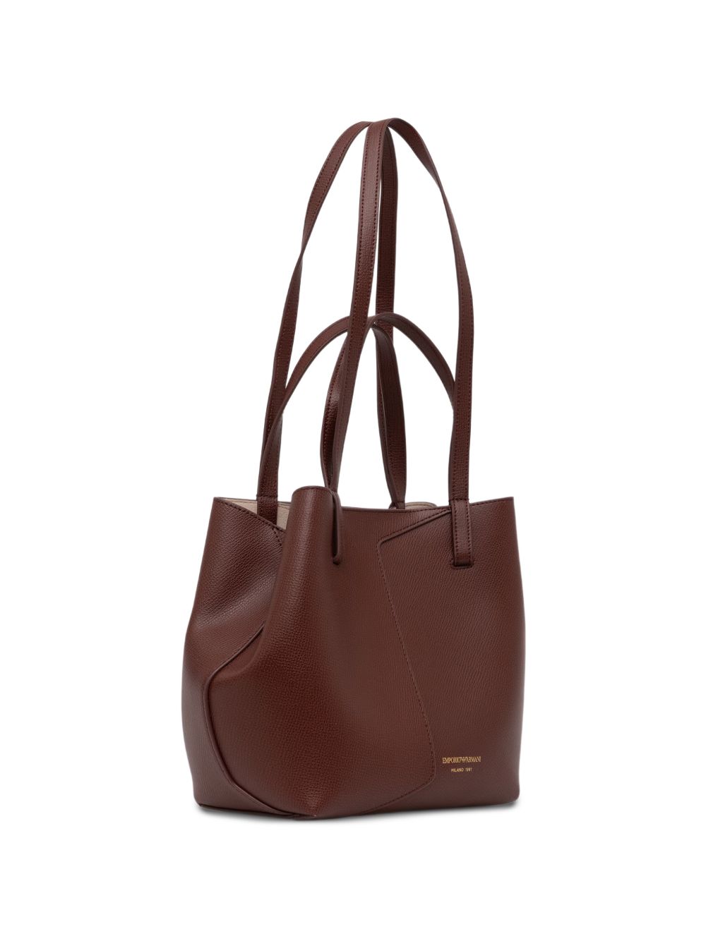 Emporio Armani Leather Tote Bag-Shopper-[Adult]-[Female]-UNI-BROWN-2022 Online Blue Zone Planet