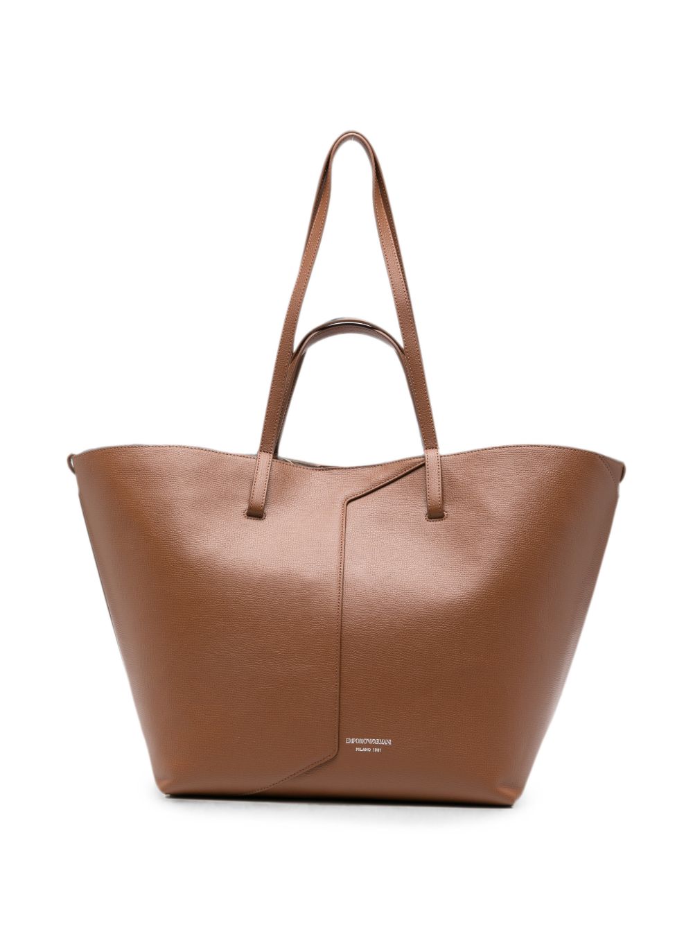 Emporio Armani Leather Tote Bag-Shopper-[Adult]-[Female]-UNI-BROWN-2022 Online Blue Zone Planet