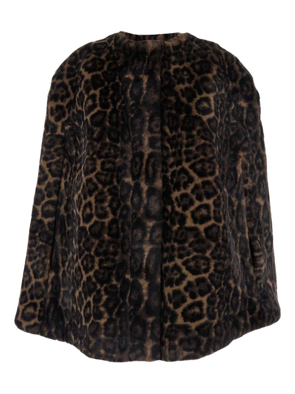 Apparis Sloane Faux-Fur Cape-Jackets-[Adult]-[Female]-S-LEOPARD PRINT-2022 Online Blue Zone Planet