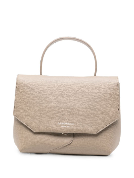 Emporio Armani Leather Foldover Bag-Handbag-[Adult]-[Female]-UNI-BROWN-2022 Online Blue Zone Planet