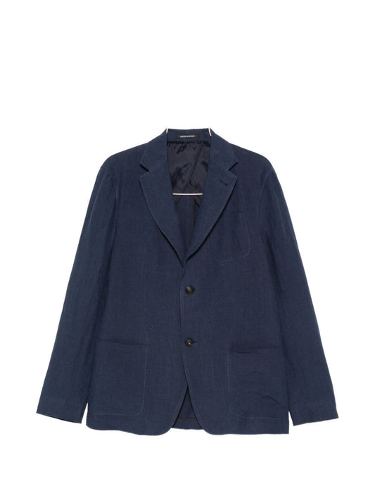 Emporio Armani Structured Jacket-Jackets-[Adult]-[Female]-52-NAVY-2022 Online Blue Zone Planet