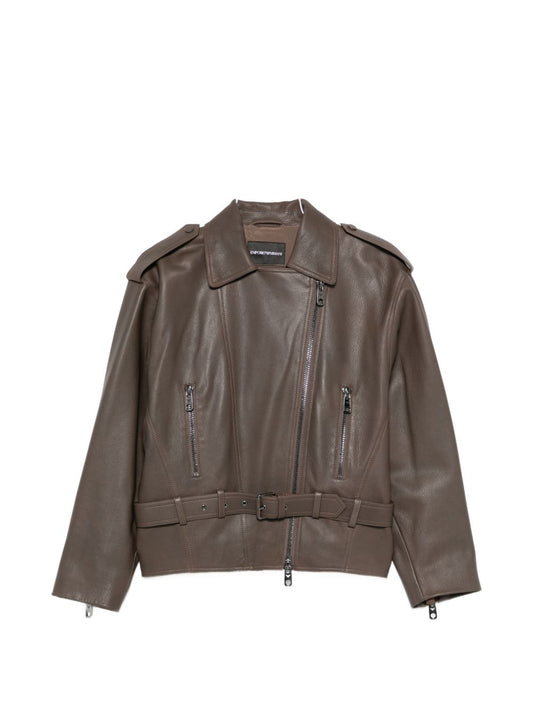 Emporio Armani Jacket-Jackets-[Adult]-[Female]-38-BROWN-2022 Online Blue Zone Planet