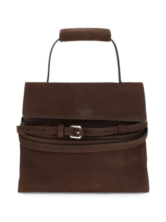 Moschino Tie Me Leather Handbag-Handbag-[Adult]-[Female]-UNI-BROWN-2022 Online Blue Zone Planet