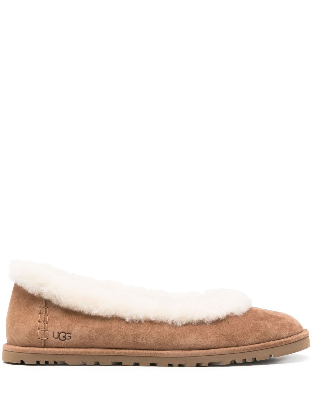 Ugg Zora ballet flats-Flat Shoes-[Adult]-[Female]-10-LUGGAGE-2022 Online Blue Zone Planet