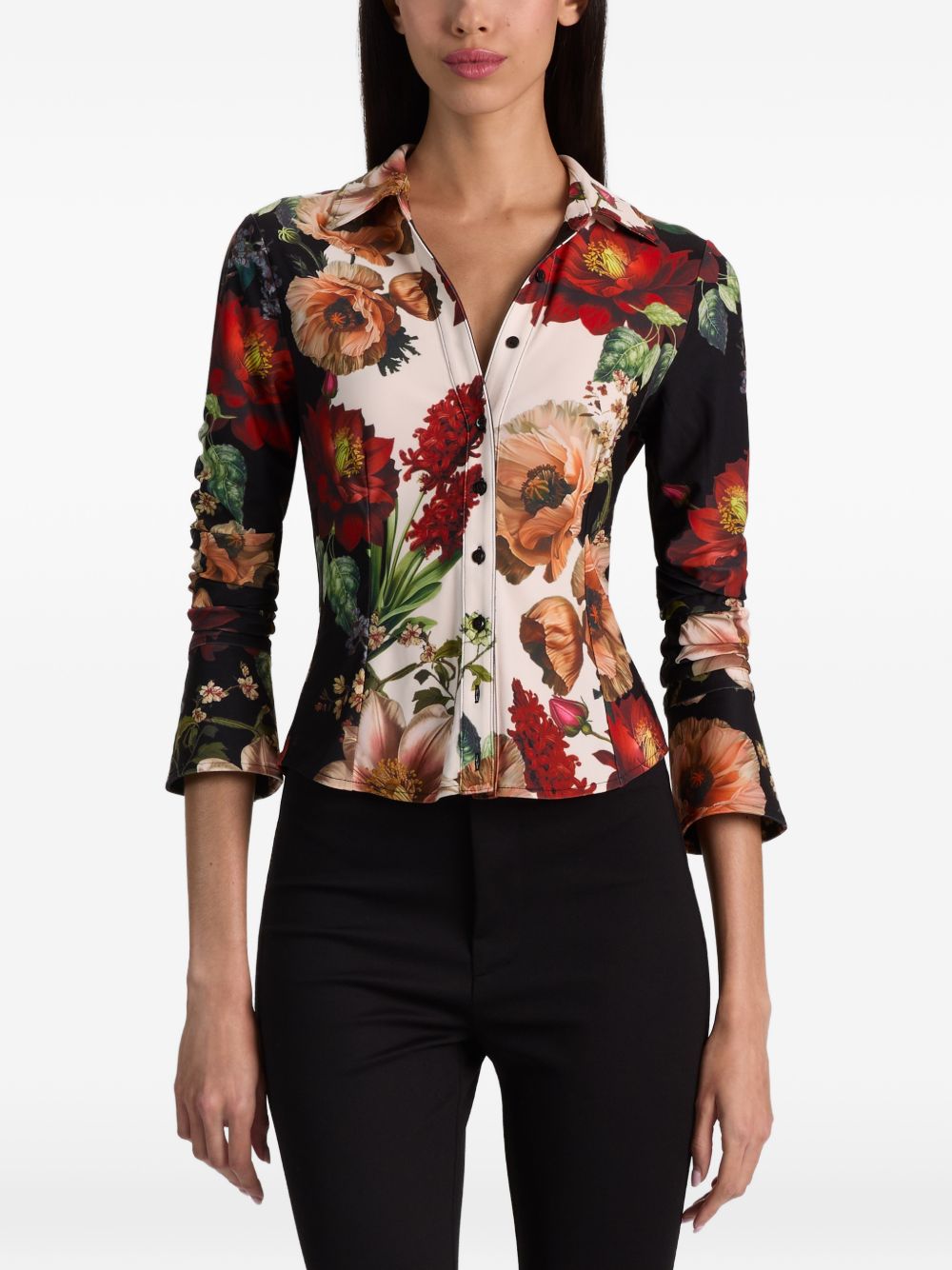 Alice + Olivia Freya Printed Shirt-Shirts-[Adult]-[Female]-2022 Online Blue Zone Planet