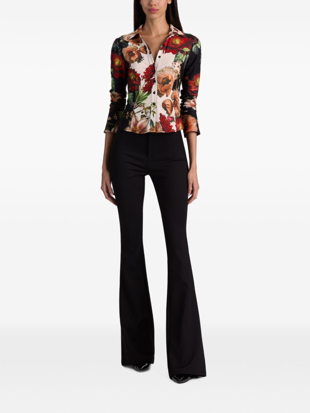 Alice + Olivia Freya Printed Shirt-Shirts-[Adult]-[Female]-2022 Online Blue Zone Planet