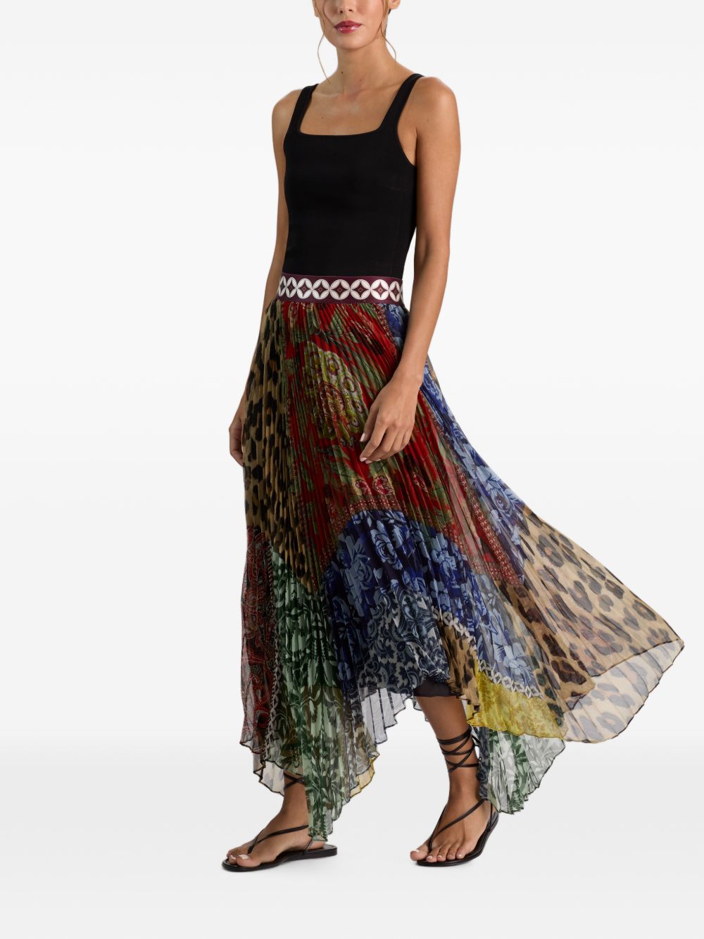 Alice + Olivia Katz Printed Long Skirt-Skirts-[Adult]-[Female]-2022 Online Blue Zone Planet