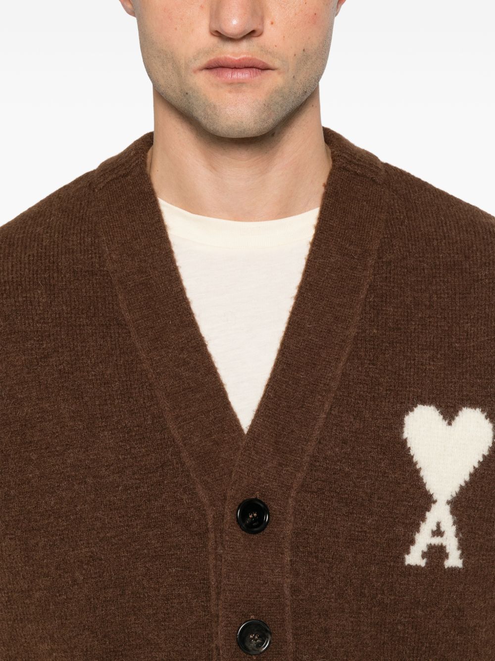 Ami Paris Ami de Coeur Wool Cardigan-TOPS / DRESSES-[Adult]-[Female]-2022 Online Blue Zone Planet